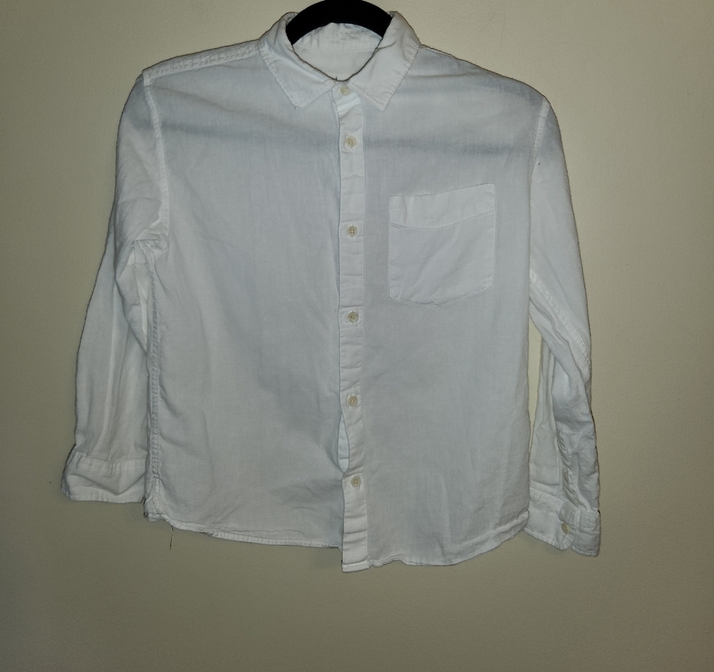 Zara White Casual Button Down Shirt